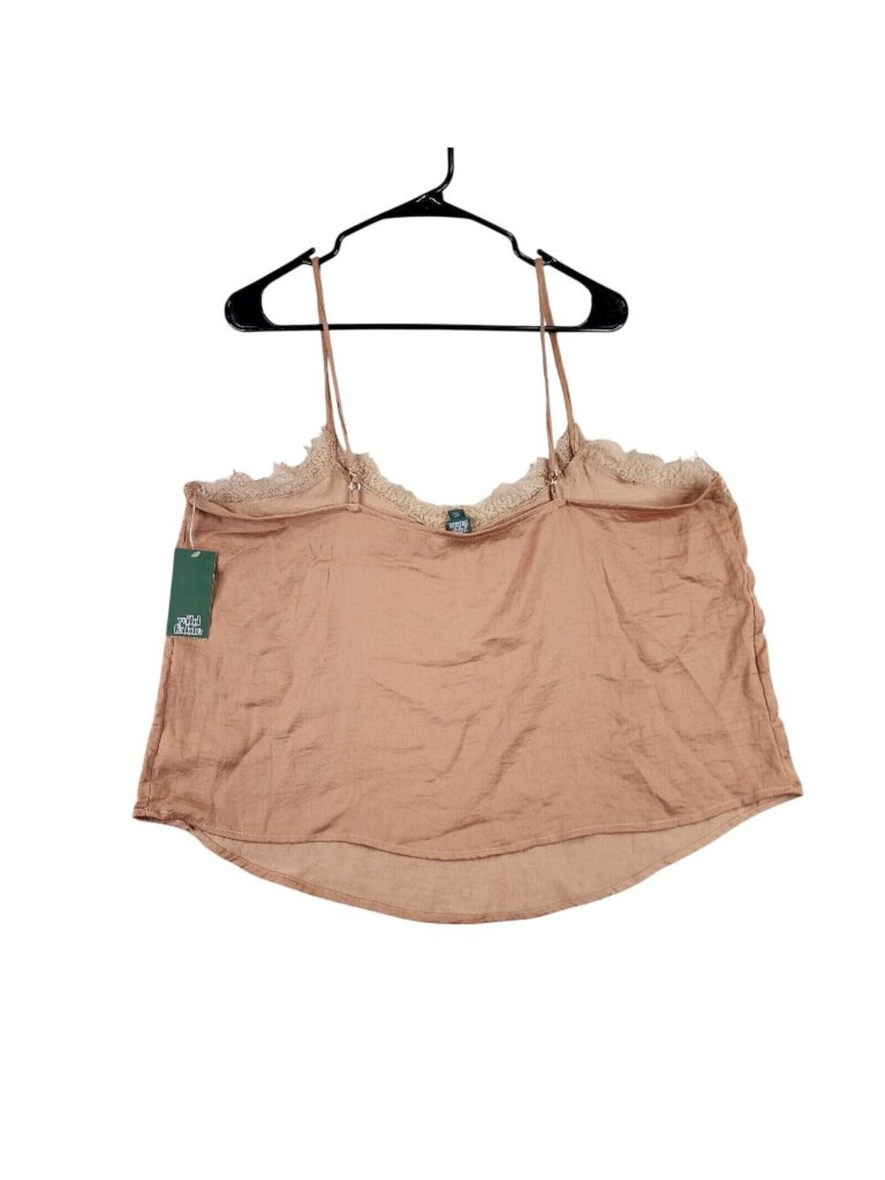Womens Wild Fable Brown Lace Trim Satin Cami Top Spaghetti Strap Size XXL